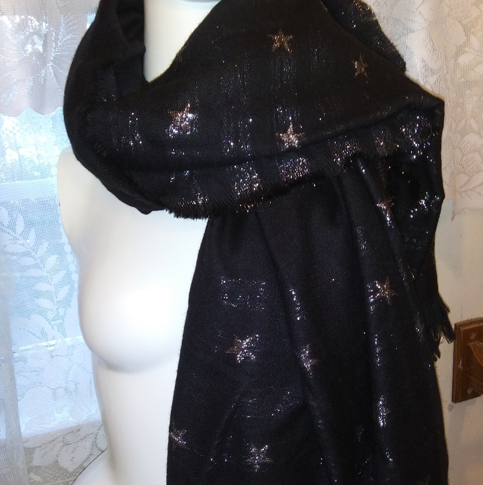 Metallic Stars and Stripes Blanket Scarf/ Wrap
